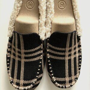 Rothy's The Slipper Size 7 (new in box) -- Black & Camel Plaid